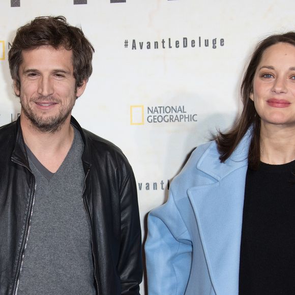Marion Cotillard enceinte et Guillaume Canet - Avant première du documentaire "Before the flood" au théâtre du Chatelet à Paris le 17 octobre 2016. © Cyril Moreau/Bestimage