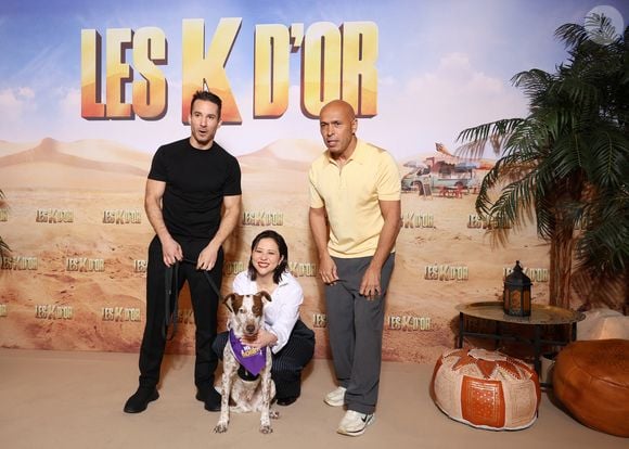 Jérémy Ferrari, Laura Felpin et Eric Judor - Avant-première du film "Les K D'Or" au Grand Rex à Paris le 2 mars 2026. © Denis Guignebourg/Bestimage