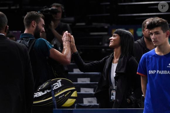 Benoit Paire et la chanteuse française Shy'm lors du BNP PARIBAS Masters à l'AccorHotels Arena à Paris, France, le 3 novembre 2015. Photo par Corinne Dubreuil/ABACAPRESS.COM