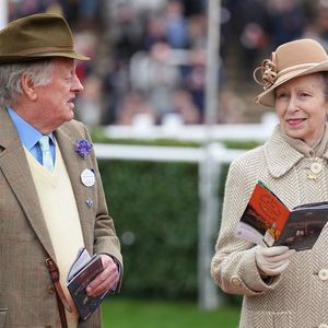 La princesse Anne d'Angleterre et Andrew Parker Bowles - La famille royale assiste aux courses hippiques de Cheltenlham le 13 mars 2024. Julien Burton / Bestimage