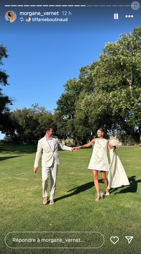Story Instagram de Morgane Vernet lors de son mariage avec Damian Penaud le vendredi 18 juillet. @morgane_vernet