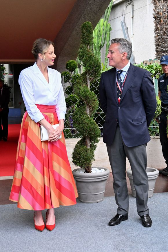 La princesse Charlene de Monaco et Alejandro Agag, fondateur et président de Formula E, durant le Monaco E-Prix 2025, Round 7, le 4 mai 2025. Le pilote Sébastien Buemi a remporté la course devant Oliver Rowland suivi par Nick Cassidy C'est la 8eme édition du Monaco E-prix. A l’occasion de la 11eme saison du Championnat du Monde ABB FIA Formula E, les monoplaces de 3eme génération ont parcouru les rues de la Principauté. © Bruno Bebert/Bestimage