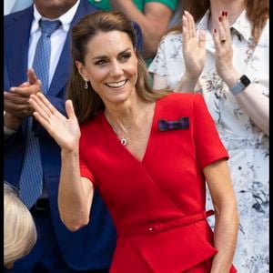Kate Middleton, princesse de Galles, dans la loge royale lors de la finale du simple dames, le treizième jour du tournoi de tennis de Wimbledon 2026, à l'All England Lawn Tennis and Croquet Club, à Londres, au Royaume-Uni, le 11 juillet 2026. Photo de Stephen Lock/i-Images/ABACAPRESS.COM