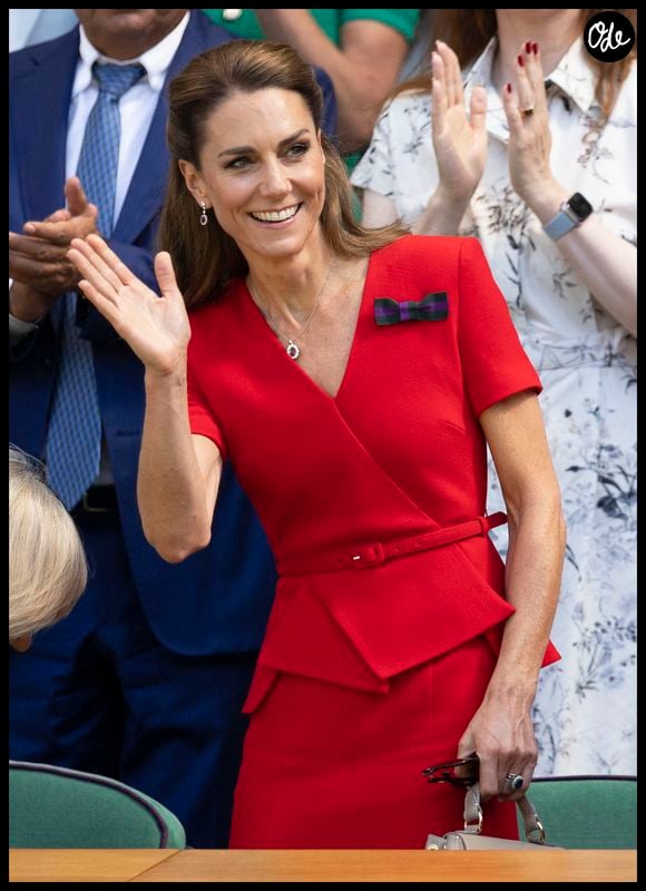 Kate Middleton, princesse de Galles, dans la loge royale lors de la finale du simple dames, le treizième jour du tournoi de tennis de Wimbledon 2026, à l'All England Lawn Tennis and Croquet Club, à Londres, au Royaume-Uni, le 11 juillet 2026. Photo de Stephen Lock/i-Images/ABACAPRESS.COM