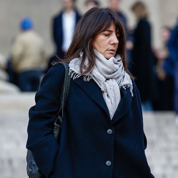 Estelle Denis - Sorties de la cérémonie religieuse en hommage à Rolland Courbis en l'église de la Madeleine à Paris, France, le 14 janvier 2026. © Jacovides-Moreau/Bestimage