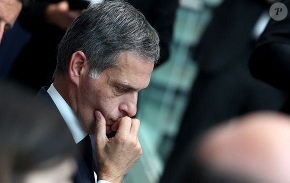 Rodolphe Saadé lors du sommet innovation et IA à l'Impérial Collège à Londres, Royaume Uni, le 9 juillet 2025. © Dominique Jacovides/Bestimage