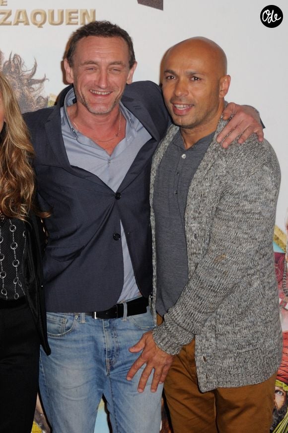 Eric Judor et Jean-Paul Rouve assistent à la première du film « Aladin » au Grand Rex à Paris, en France, le 6 octobre 2015. Photo : Alban Wyters/ABACAPRESS.COM