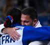 A 33 ans, Clarisse Agbégnénou prouve qu'on peut être championne olympique dans un sport et maman...

Clarisse Agbégnénou avec son coach pendant les jeux olympiques de Judo 2024, à l'arène du Champ de Mars, Paris, France. Photo federico pestellini / Dppi / Panoramic