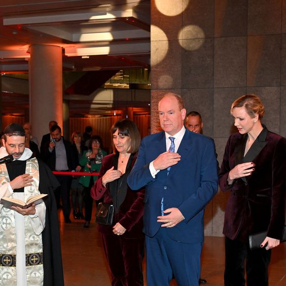 Le prince Albert II de Monaco et la princesse Charlene ont célébré les 25 ans du Grimaldi Forum et inauguré l'extension de l'espace d'exposition accompagné par M. Pierre André Chiappori représentant le ministre d'Etat de la Principauté, M. Henri Fissore, le président du Grimaldi, et de Mme Sylvie Biancheri, la directrice générale, à Monaco le 16 janvier 2025. © Bruno Bebert/Bestimage