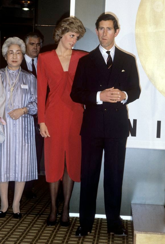 Le Prince et la Princesse de Galles inaugurant le plus grand festival britannique de culture japonaise contemporaine au Barbican Centre, Londres, Royaume-Uni, le 27 novembre 1985. Photo par PA Photos/ABACAPRESS.COM