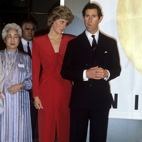 Le Prince et la Princesse de Galles inaugurant le plus grand festival britannique de culture japonaise contemporaine au Barbican Centre, Londres, Royaume-Uni, le 27 novembre 1985. Photo par PA Photos/ABACAPRESS.COM
