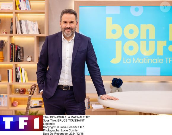 "Ce qui a été très violent avec mon ancien employeur, ils ont détesté ce que j'ai fait. Mais je me suis dis que parfois il fallait transgresser les règles, il faut franchir la ligne. Et j'ai eu raison parce que les deux années que je viens de passer ont été extraordinaires".

Bruce Toussaint sur le plateau de "Bonjour ! La matinale", qu'il présente sur TF1. © Lucie Cosnier / TF1