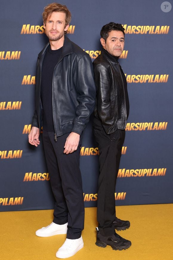 Philippe Lacheau et Jamel Debbouze assistent à la première du Marsupilami au Grand Rex à Paris, France, le 01 février 2026. Photo par Jerome Domine/ABACAPRESS.COM