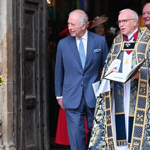 Le roi Charles (Charles III d'Angleterre) et la reine Camilla (Camilla Parker Bowles, reine consort d'Angleterre) quittent la cérémonie annuelle de célébration du Jour du Commonwealth à l'abbaye de Westminster, à Londres. Backgrid UK/ Bestimage