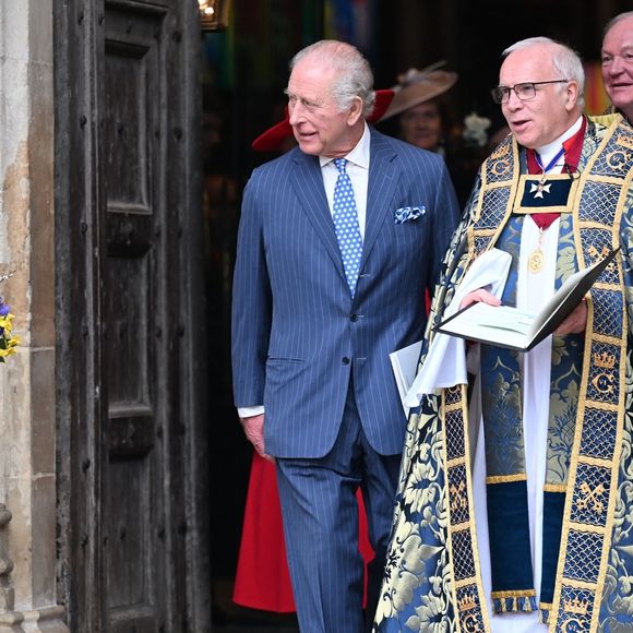 Le roi Charles (Charles III d'Angleterre) et la reine Camilla (Camilla Parker Bowles, reine consort d'Angleterre) quittent la cérémonie annuelle de célébration du Jour du Commonwealth à l'abbaye de Westminster, à Londres. Backgrid UK/ Bestimage