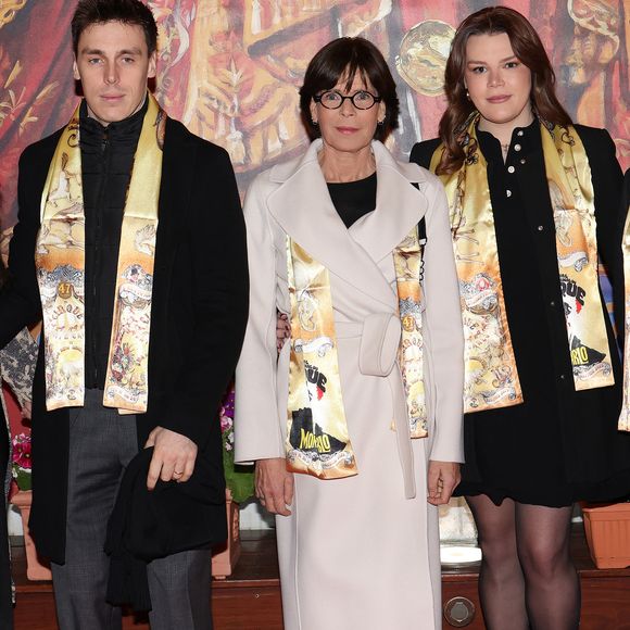 La princesse Stéphanie de Monaco, Louis et Marie Ducruet, Camille Gottlieb et Stéphane Bern lors de la soirée d'ouverture de la 47ème édition du Festival International du Cirque de Monte-Carlo à Monaco, le 17 janvier 2025. © Jean-Charles Vinaj/Pool Monaco/Bestimage