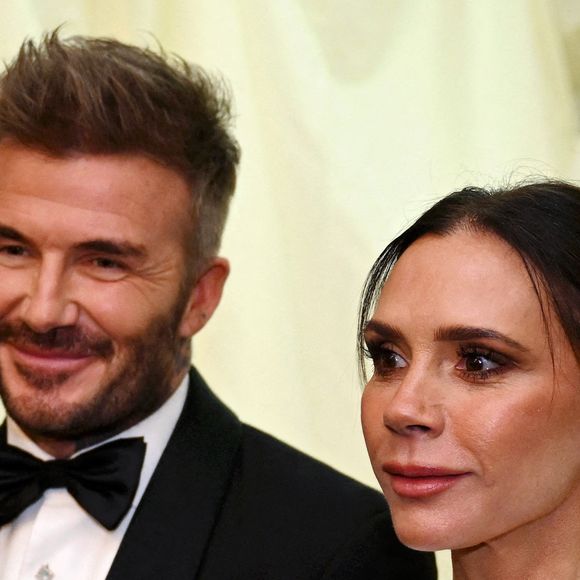 David et Victoria Beckham lors d'un dîner en l'honneur de Slow Food au domaine du roi Charles III dans le Gloucestershire, Highgrove House, Tetbury, Gloucestershire. Vendredi 7 février 2025.  Photo by Finnbarr Webster/PA Wire/ABACAPRESS.COM