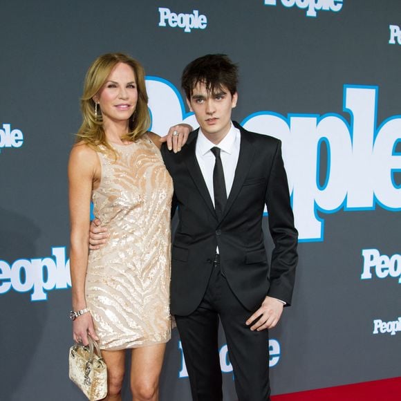 Rosalie van Breemen et Alain-Fabien Delon lors du lancement du magazine People qui s'est tenu à l'hôtel Waldorf Astoria à Berlin, Allemagne, le 17 mars 2015. Photo par ShootPix/Abaca