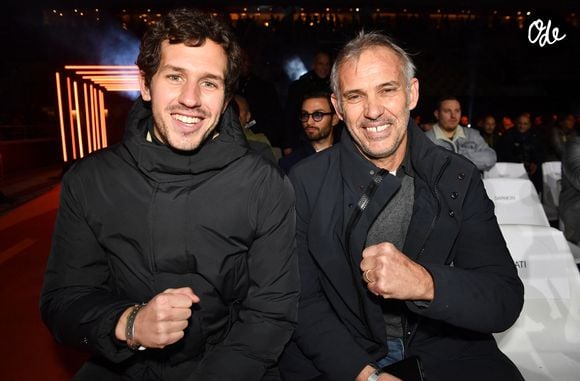Victor et Paul Belmondo - Le boxeur français T.Yoka s'incline face au belge R.Merhy à Roland-Garros le 9 décembre 2023 © Veeren / Bestimage