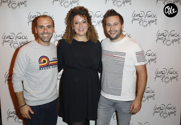 Trois Cafés Gourmands (Mylène Madrias, Sébastien Gourseyrol et Jérémy Pauly) - Concert caritatif "Leurs Voix pour l'Espoir" au profit de la recherche contre le cancer du pancréas, à l'Olympia à Paris, le 7 octobre 2019. © Marc Ausset-Lacroix - Pierre Perusseau / Bestimage