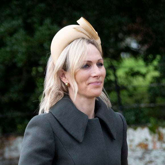 Zara Tindall - Les membres de la famille royale britannique lors de la messe du matin de Noël en l'église St-Mary Magdalene à Sandringham, le 25 décembre 2023.