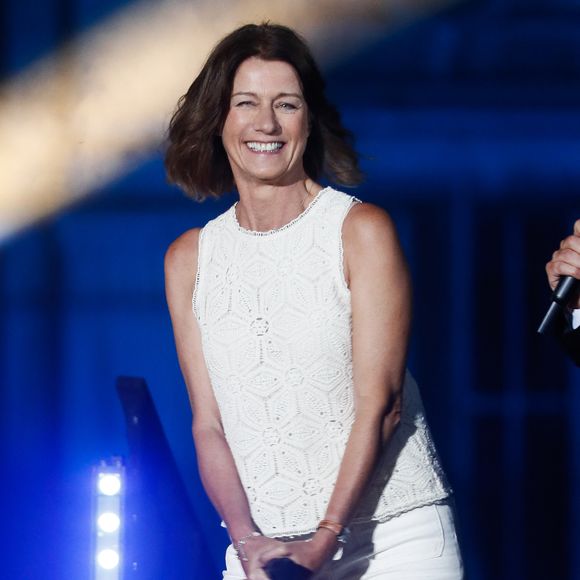 Exclusif - Carole Gaessler - Enregistrement de l'émission "Paris 2024 le concert événement...dans un an les jeux" sur le parvis de l'Hôtel de Ville de Paris, diffusée le 25 juillet sur France 2 à 21h10. Le 3 juillet 2023
© Tiziano Da Silva-Christophe Clovis / Bestimage