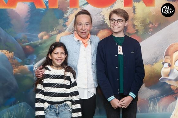 Pia Gimenez-Bonfils, Dominique Frot (soeur de Catherine Frot),  Simon Faliu - Avant-première du film d'animation "Migration" à l'UGC Normandie à Paris, France, le 03 décembre 2023. © Christophe Clovis / Bestimage
