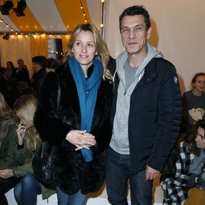 Marc Lavoine et Sarah Poniatowski - Marc Lavoine et sa femme Sarah - People au défilé "Bonpoint" pendant la fashion week de Paris, le 27 janvier 2016. © Olivier Borde/Bestimage