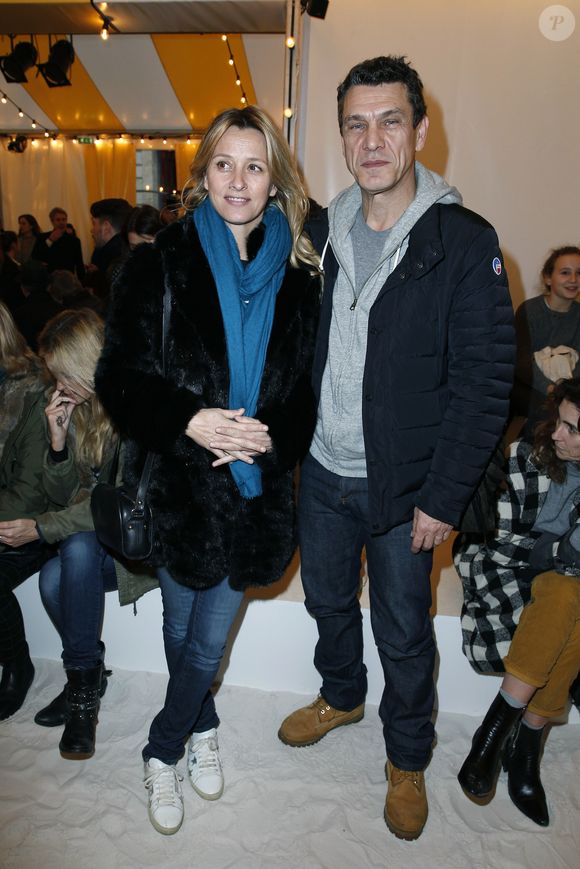 Marc Lavoine et Sarah Poniatowski - Marc Lavoine et sa femme Sarah - People au défilé "Bonpoint" pendant la fashion week de Paris, le 27 janvier 2016. © Olivier Borde/Bestimage