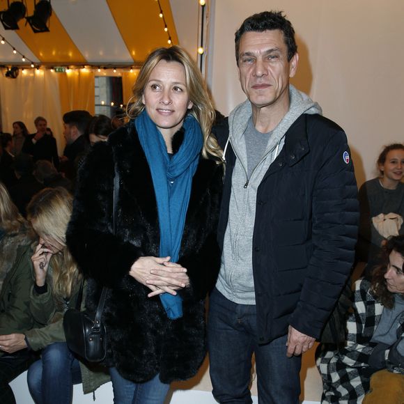 Marc Lavoine et Sarah Poniatowski - Marc Lavoine et sa femme Sarah - People au défilé "Bonpoint" pendant la fashion week de Paris, le 27 janvier 2016. © Olivier Borde/Bestimage
