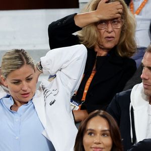 Laure Boulleau et Bruno Cheyrou dans les tribunes lors des Internationaux de France de Tennis de Roland Garros 2025, à Paris, France, le 28 mai 2025. © Jacovides-Moreau/Bestimage