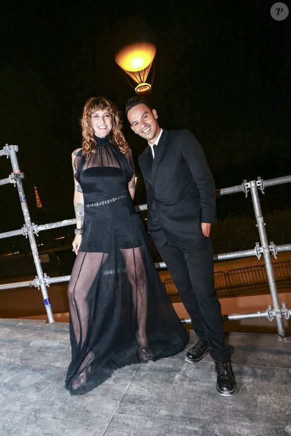Exclusif - Daphné Burki, Mohamed Bouhafsi, - Backstage de la soirée du "Grand Concert de la fête de la musique" au Jardin des Tuileries, autour de la vasque olympique, retransmis en direct sur France 2 à Paris le 21 juin 2025. © Marc Ausset-Lacroix - Jack Tribeca - Christophe Clovis / Bestimage
