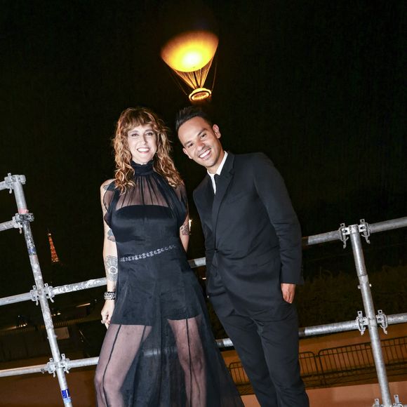 Exclusif - Daphné Burki, Mohamed Bouhafsi, - Backstage de la soirée du "Grand Concert de la fête de la musique" au Jardin des Tuileries, autour de la vasque olympique, retransmis en direct sur France 2 à Paris le 21 juin 2025. © Marc Ausset-Lacroix - Jack Tribeca - Christophe Clovis / Bestimage