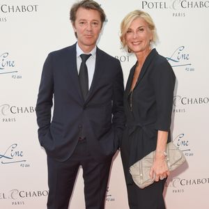 Michèle Laroque et François Baroin - Soirée du 90ème anniversaire de Line Renaud sur le Bateau Potel et Chabot "Pavillon Seine" à Paris le 2 juillet 2018. © Coadic Guirec/Bestimage