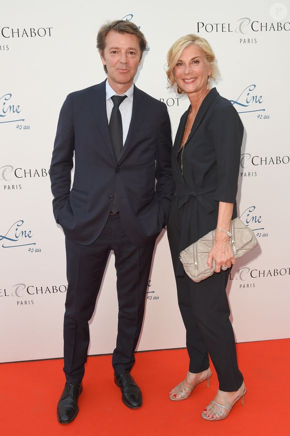 Michèle Laroque et François Baroin - Soirée du 90ème anniversaire de Line Renaud sur le Bateau Potel et Chabot "Pavillon Seine" à Paris le 2 juillet 2018. © Coadic Guirec/Bestimage
