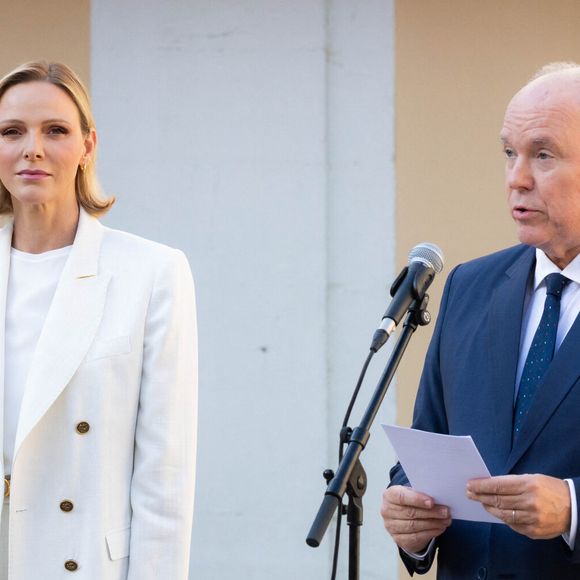 Le prince Albert II de Monaco et la princesse Charlène de Monaco ont accueilli au Palais princier les ambassadeurs et représentants permanents des 46 États membres de l'organisation du Conseil de l'Europe, Monaco le 2 septembre 2026. © Olivier Huitel/Pool Monaco/Bestimage