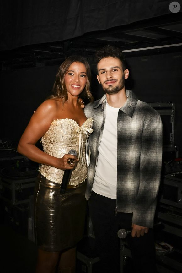 Exclusif - Nâdiya, Léo en backstage du concert du gala de Noël de l'association Tout le monde contre le cancer fête ses 20 ans diffusé le 24 décembre sur M6 à l'Adidas Aren Porte de la Chapelle à Paris, France, le 4 décembre 2025. © Jack Tribeca/Bestimage