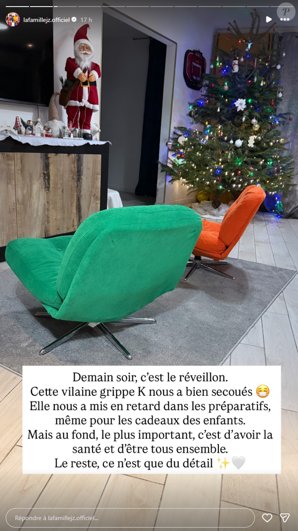 A la veille du réveillon de Noël, la mère évoque la grippe qui a "secoué" la maison.

Le clan Jean-Zéphirin (Familles nombreuses) touché par la grippe juste avant Noël.