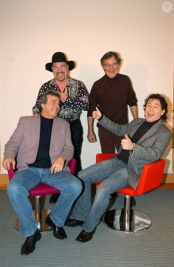 Framboisier, Eric, René et Bernard Minet, membres du groupe français 'Les Muscles', posent à Paris, le 25 janvier 2007.  Photo by Jules Motte/ABACAPRESS.COM