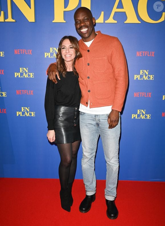Virginie Guilhaume et Jean-Pascal Zadi - Avant-première du film "En place" au cinéma Max Linder Panorama à Paris le 9 janvier 2023. © Coadic Guirec/Bestimage