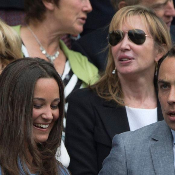 Pippa Middleton et son frere James assistent au tournoi de tennis de Wimbledon a Londres, le 24 Juin 2013.