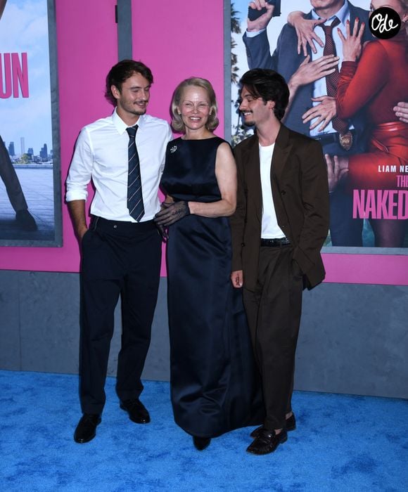 July 28, 2025, New York, Ny, United States: Brandon Thomas Lee, Pamela Anderson, and Dylan Jagger Lee attend the US Premiere of 'The Naked Gun' at SVA Theater in New York. July 28, 2025. (Credit Image: © Photo Image Press via ZUMA Press Wire)