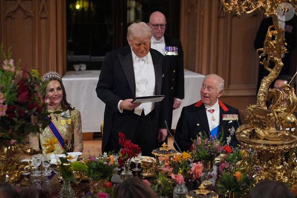De fortes tensions se sont fait sentir en coulisse

Le président américain Donald Trump prononce son discours sous le regard du roi Charles III et de la princesse de Galles lors du banquet d'État offert au président américain et à la première dame Melania Trump au château de Windsor, dans le Berkshire, au premier jour de leur deuxième visite d'État au Royaume-Uni. Mercredi 17 septembre 2025. Photo by Yui Mok/PA Wire/ABACAPRESS.COM