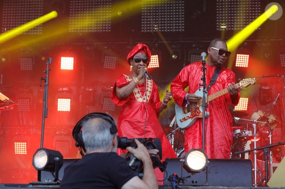 Amadou et Mariam lors de l'édition spéciale pour les soignants du festival Solidays 2021 à l'hippodrome ParisLongchamp, le 4 juillet 2021.
© Christophe Clovis/Bestimage