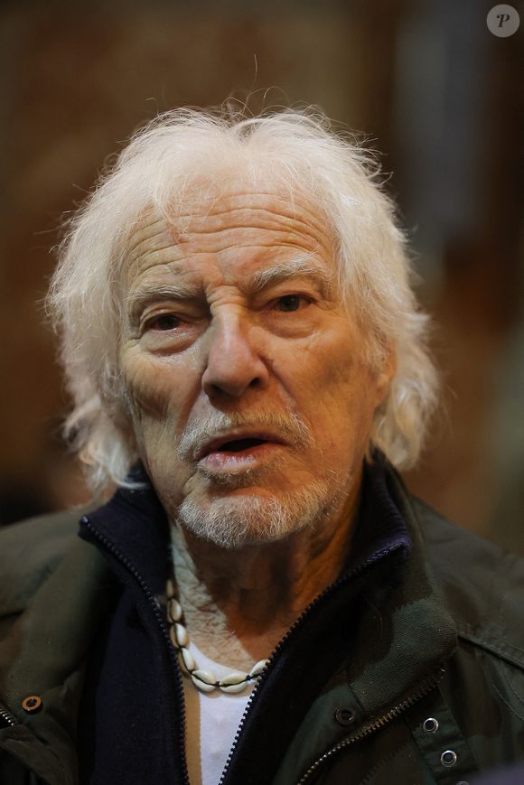 Le chanteur, auteur et compositeur français Hugues Aufray lors d'une messe à la mémoire de l'actrice française Brigitte Bardot à l'église Saint-Roch à Paris, le 28 janvier 2026. Photo by Nasser Berzane/ABACAPRESS.COM