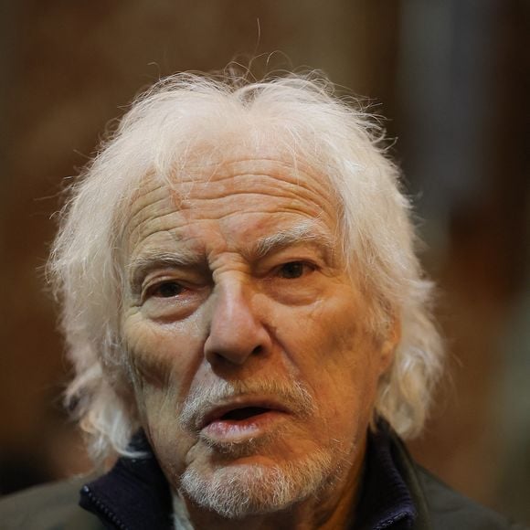 Le chanteur, auteur et compositeur français Hugues Aufray lors d'une messe à la mémoire de l'actrice française Brigitte Bardot à l'église Saint-Roch à Paris, le 28 janvier 2026. Photo by Nasser Berzane/ABACAPRESS.COM