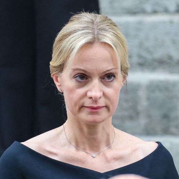 Audrey Crespo-Mara - Sorties des obsèques de Thierry Ardisson en l’église Saint-Roch de Paris, France, le 17 juillet 2025. © Clovis-Jacovides/Bestimage