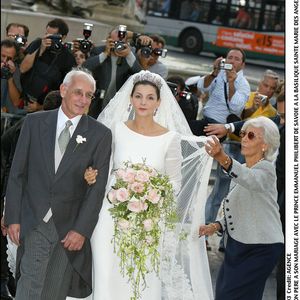 Clotilde Courau à son mariage à la Basilique Sainte Marie des Anges à Rome 25 septembre 2003 AGENCE / BESTIMAGE