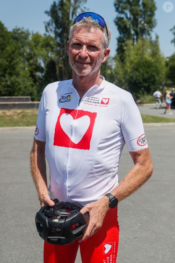 Exclusif - Denis Brogniart - 20e édition de "L'étape du cœur" de l'association "Mécénat Chirurgie Cardiaque" (MCC) lors du tour de France 2023 à Bordeaux, France, le 7 juillet 2023. © Christophe Clovis / Bestimage