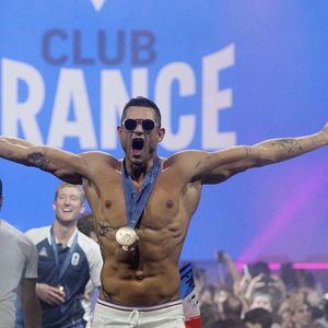 Florent Manaudou (Natation) - Défilé des médaillés français au Club France à la Grande Halle de La Villette lors des Jeux Olympiques Paris 2024 le 6 aout 2024.